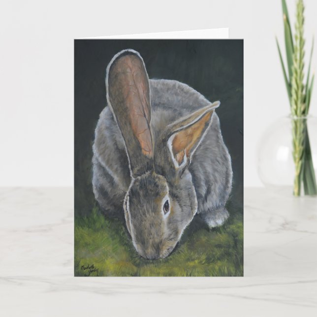Grekiska Öron Bunny Animal Art Greeting Card Kort (Framsida)