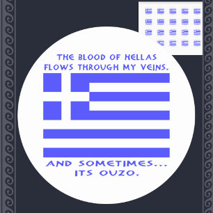 Grekiska Ouzo Runt Klistermärke