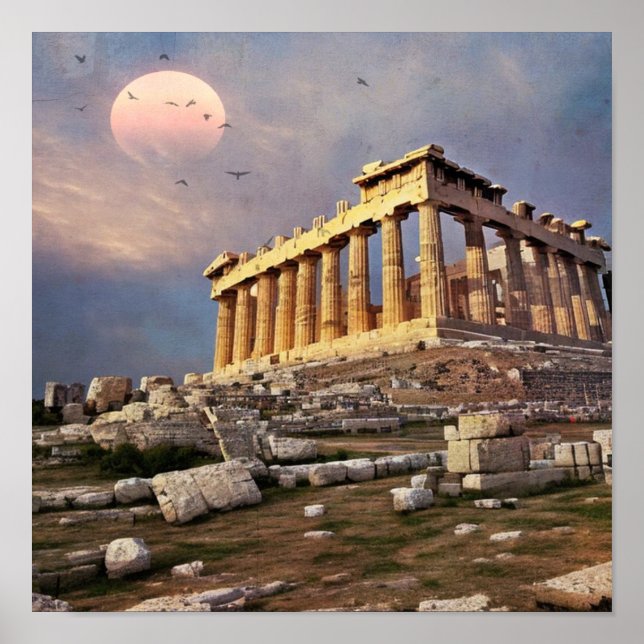 Grekiska Parthenon Poster (Framsidan)