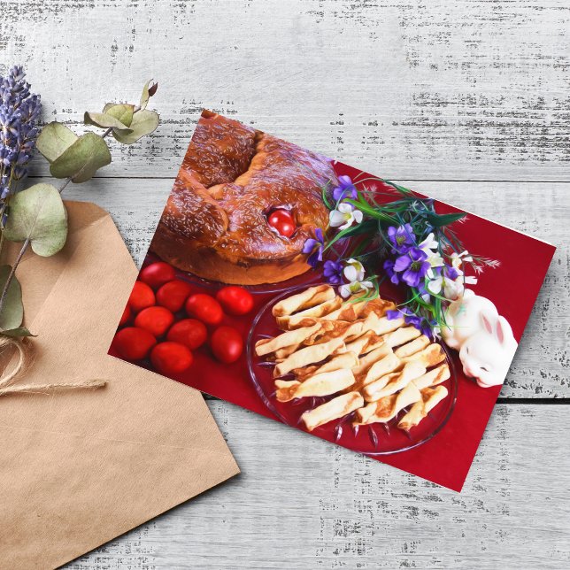 Grekiska Påsk Food Påsk-kortet Helgkort (Skapare uppladdad)