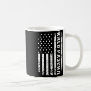 Grekiska Påsk Kalo Pascha Retro Us Flagga grekiska Kaffemugg
