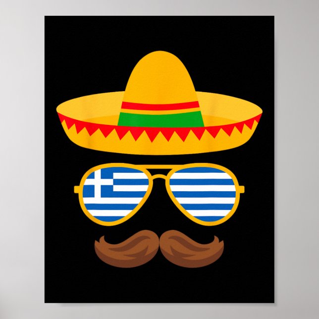 Grekiska Påsk Sungles Cinco De Mayo Mexican Kids B Poster (Framsidan)