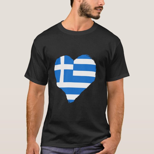 Grekiska Pridet Heart Hellenes Grekiska rötter Gre T Shirt (Framsida)