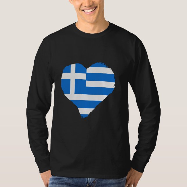 Grekiska Pridet Heart Hellenes Grekiska rötter Gre T Shirt (Framsida)