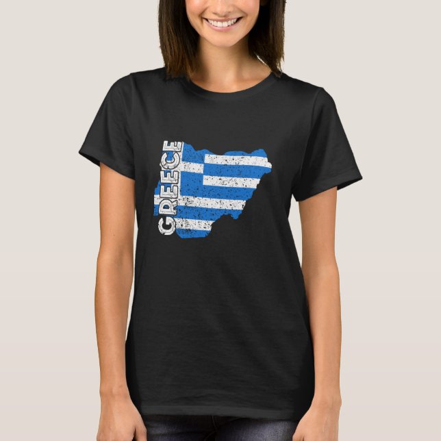 Grekiska Pridet Karta Hellenes Grekiska rötter gre T Shirt (Framsida)