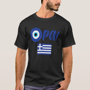 Grekiska Pridet Opa Grekiska Flagga Hellas Greece  T Shirt