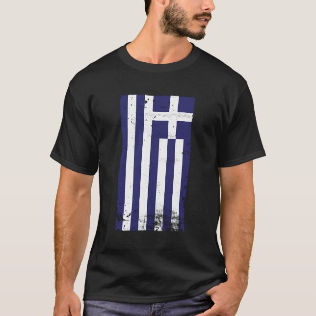 Grekiska Pridet Travel Vacation Greece Flagga T Shirt (Framsida)