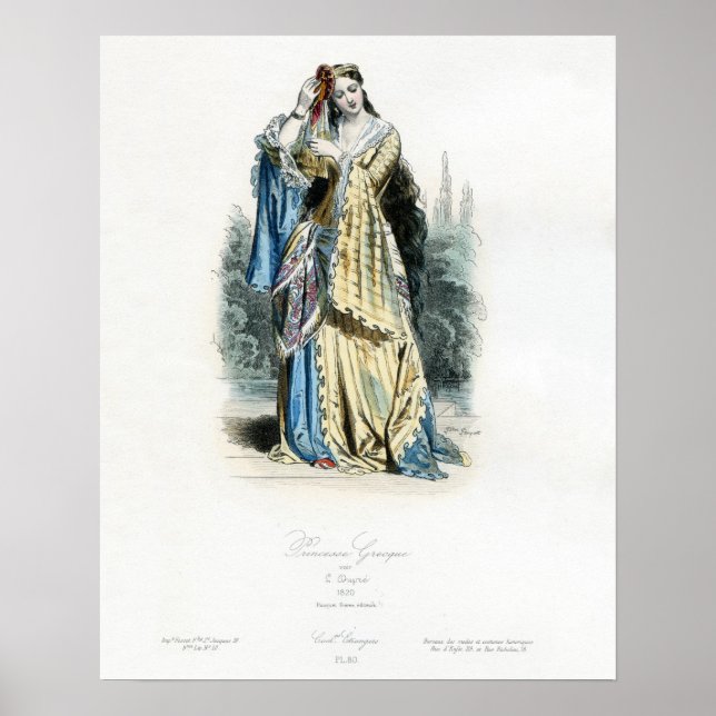 Grekiska prinsessan Traditional Costume Poster (Framsidan)