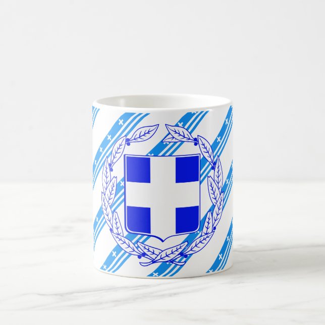 Grekiska rand flagga kaffemugg (Center)