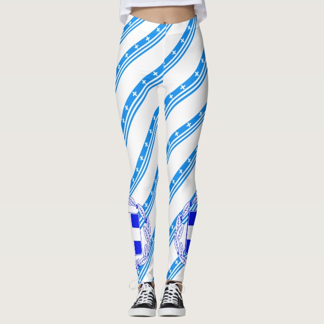 Grekiska rand flagga leggings (Framsida)