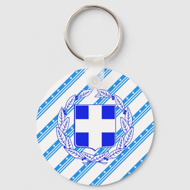 Grekiska rand flagga nyckelring (Framsida)