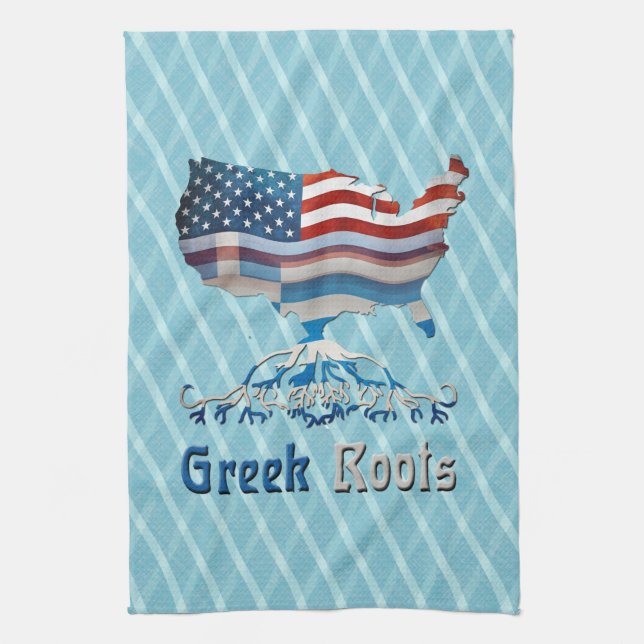 Grekiska rötter American Karta Kitchen Towel Kökshandduk (Vertikal)