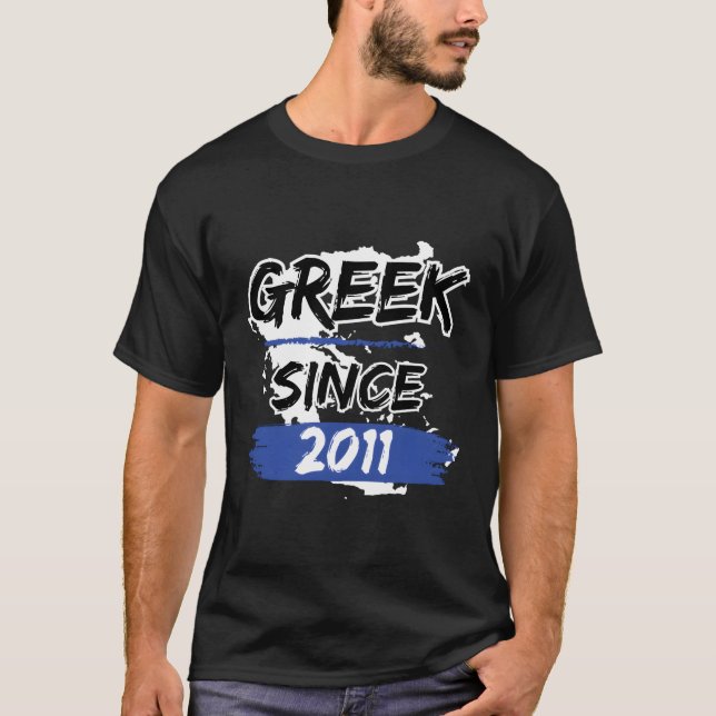 Grekiska sedan 2011 grekiska Karta grekiska T Shirt (Framsida)