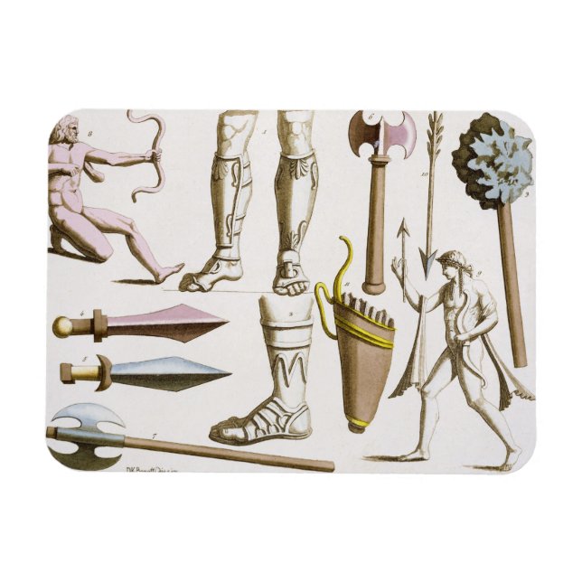 Grekiska soldater, arm och pansar, tallrik 38 från magnet (Horisontell)