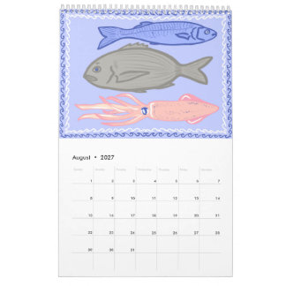 Grekiska sommarscener & mönster kökskalender kalender