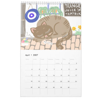 Grekiska sommarscener och mönster kalender