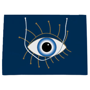 Grekiska städet Öga med blåvita Guld