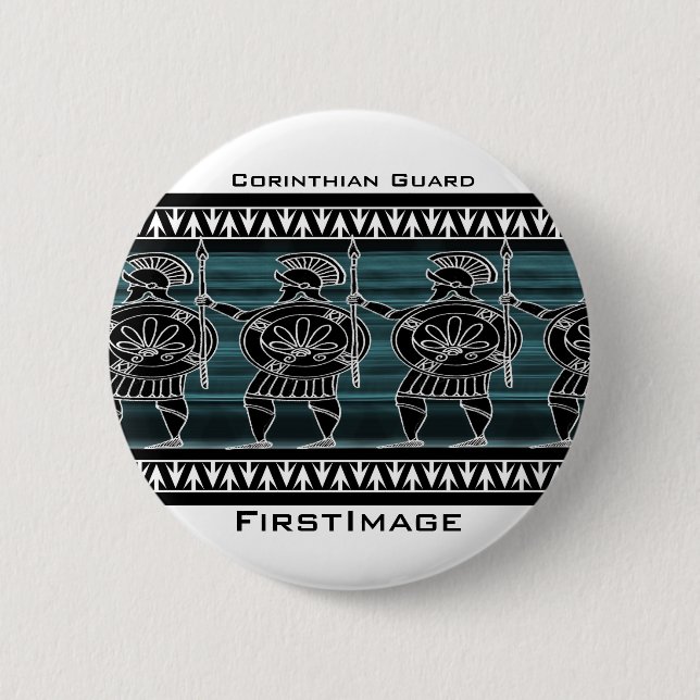 Grekiska Svarta Figur-gardet Knapp (Framsida)
