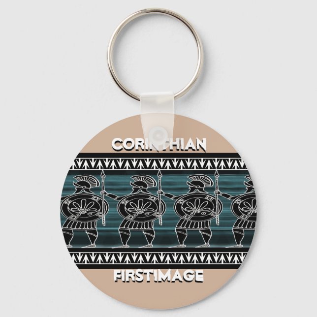 Grekiska Svarta Figur-gardet Nyckelring (Framsida)