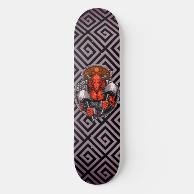 Grekiska symboler Minotaur Warrior Beast Mini Skateboard Bräda 18,5 Cm (Framsida)