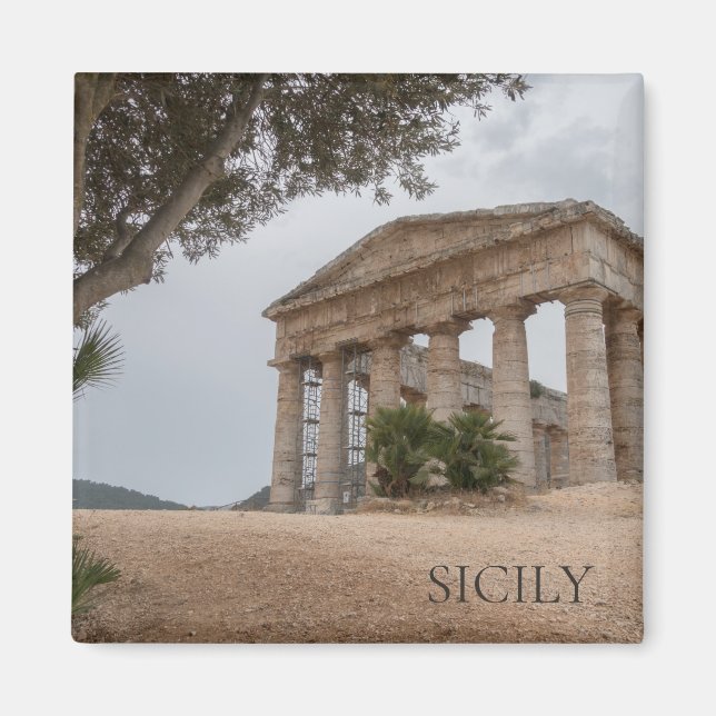 Grekiska templet i Segesta, Sicilien Magnet (Framsidan)