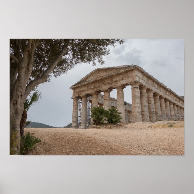 Grekiska templet i Segesta, Sicilien Poster (Framsidan)
