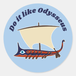 Grekiska trireme: Tycker det om Odysseus? Runt Klistermärke