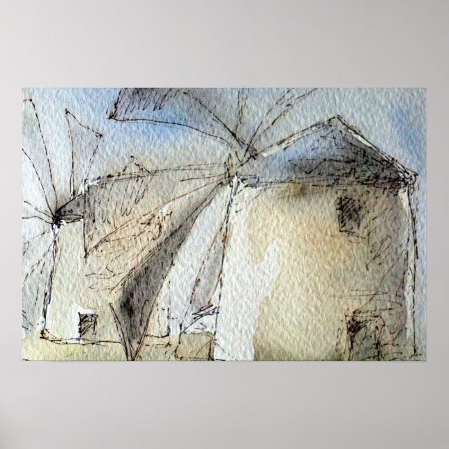 Grekiska väderkvarnar poster (Framsidan)