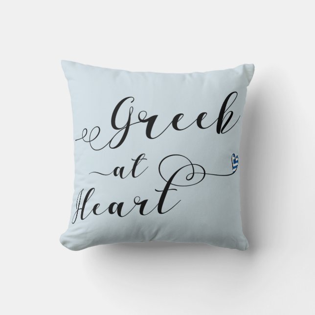 Grekiska vid hjärta Throw Cushion, Grekland Kudde (Framsida)