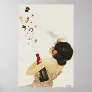 Grekiska Virgins av Raphael Kirchner Art nouveau Poster