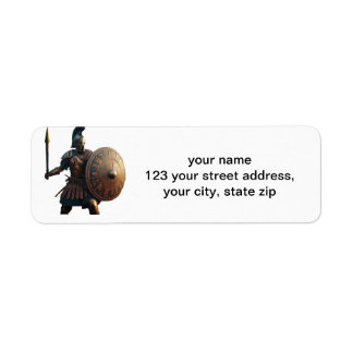 Grekiska Warrior Returadress Etikett