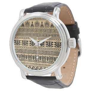 Grekiskt band, Medelhavsmönster, Brun Armbandsur