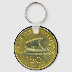 Grekiskt Drachmamynt Nyckelring