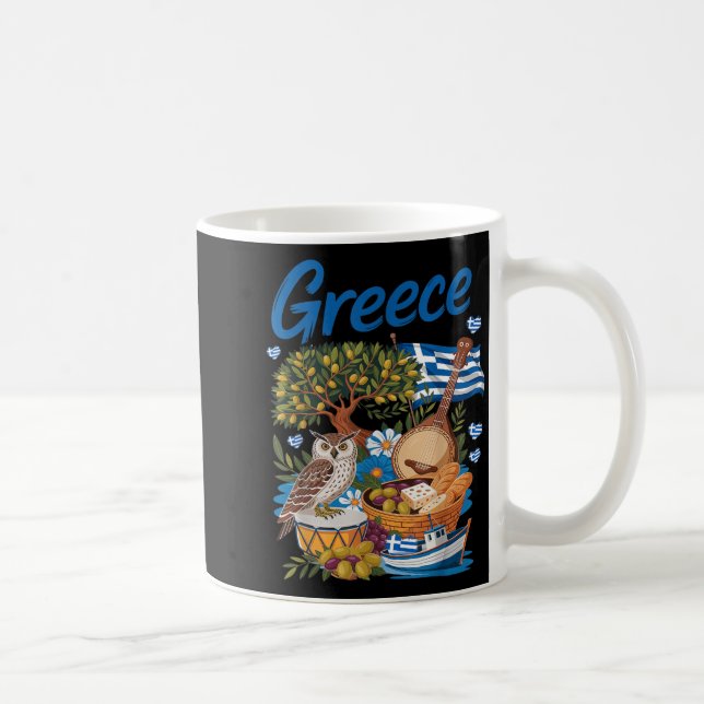 Grekiskt flaggoutfit för barn med hellenistisk kaffemugg (Höger)
