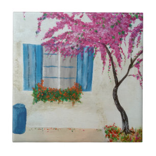 Grekiskt fönster kakelplatta