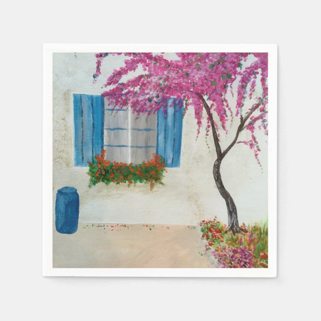 Grekiskt fönster pappersservett (Framsidan)