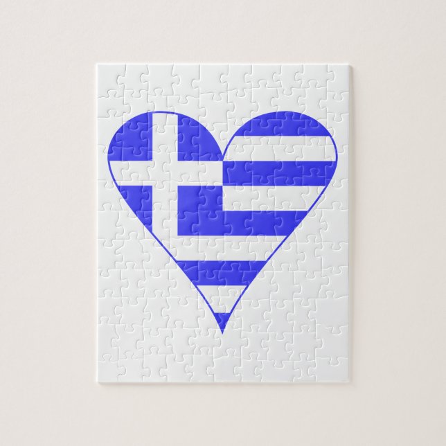 Grekiskt hjärta flagg Funky Pussel (Vertikal)