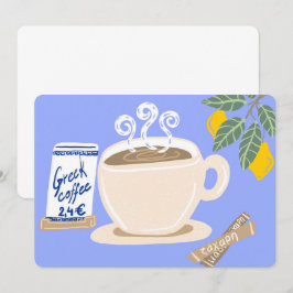 Grekiskt kaffe & citron gren medelhavstryck kort