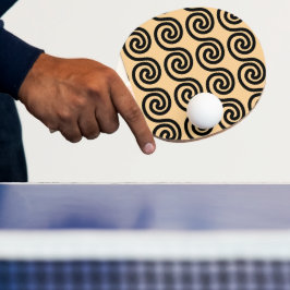 Grekiskt Meander Nyckel Vågor Mönster Brun Pingisracket