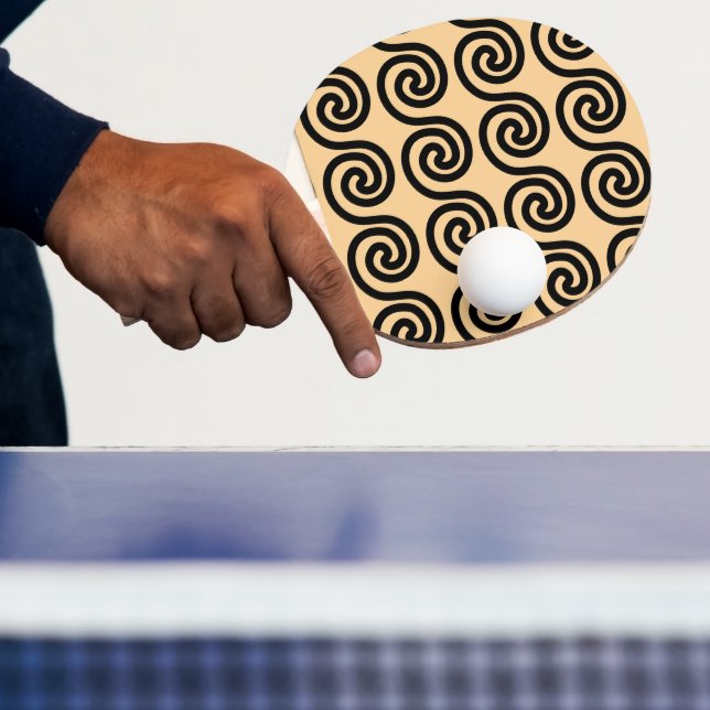 Grekiskt Meander Nyckel Vågor Mönster Brun Pingisracket (Insitu)