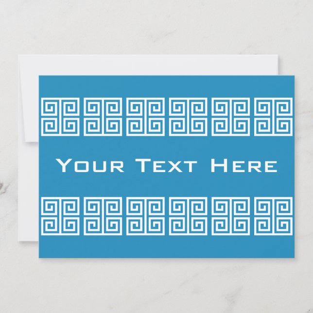 Grekiskt mönster anpassad inbjudan (Framsida)