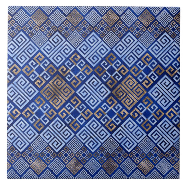 Grekiskt namn med Meander Nyckel Kakelplatta (Framsidan)