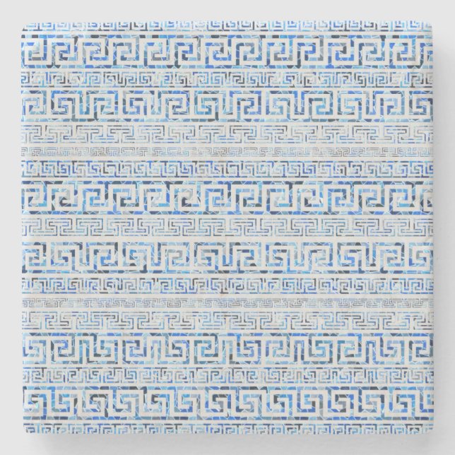 Grekiskt slingringarmönster - greknyckelprydnad stenunderlägg (Framsidan)