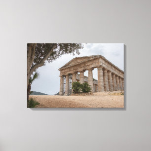 Grekiskt tempel på Segesta, Sicily Canvastryck