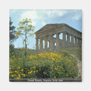 Grekiskt tempel, Segesta, Sicily, italien Magnet