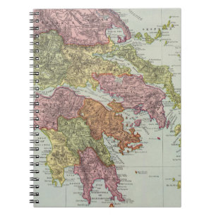 Grekland 4 2 anteckningsbok med spiral