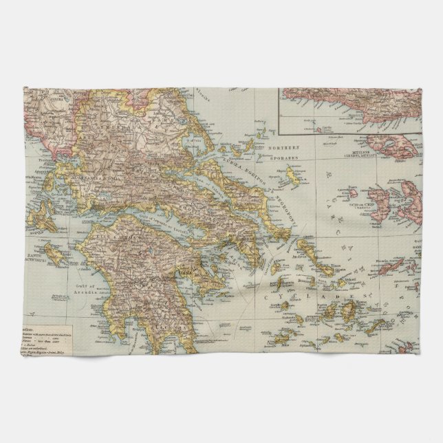 Grekland 4 kökshandduk (Horisontell)