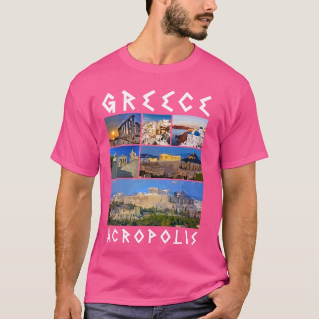 Grekland Aropolis Greece Souvenir T Shirt (Framsida)