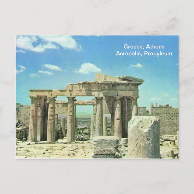 Grekland, Aten Akropolis, Propyleum Vykort (Framsida)