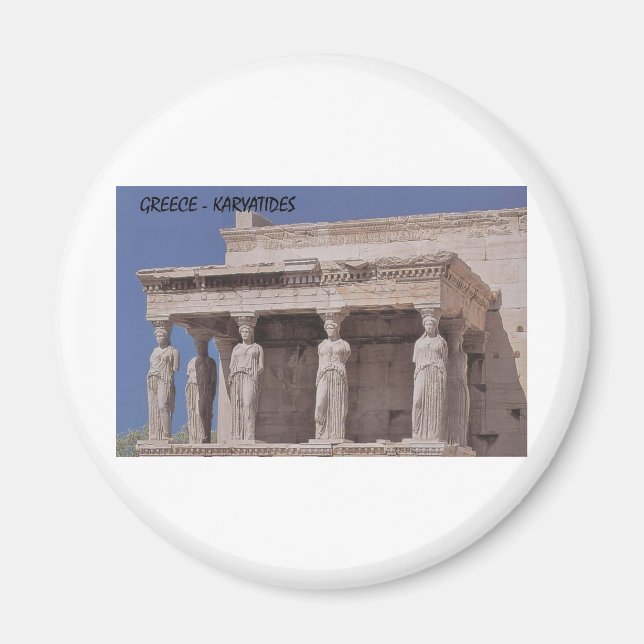 Grekland Aten Parthenon-karyatides (St.K) Magnet (Framsidan)